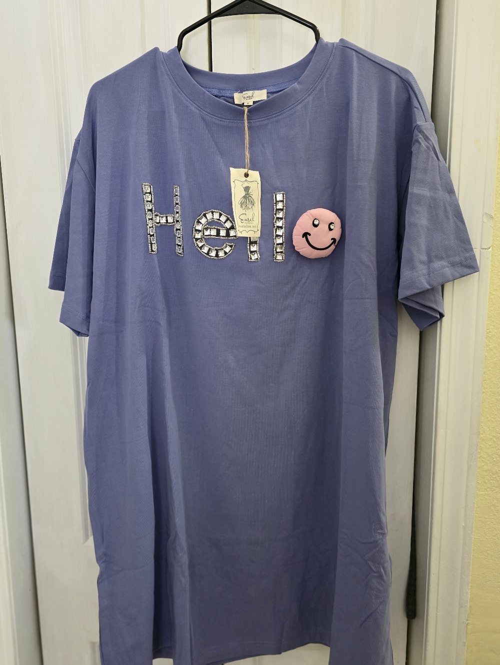New Easel Size M Hello T-Shirt Dress